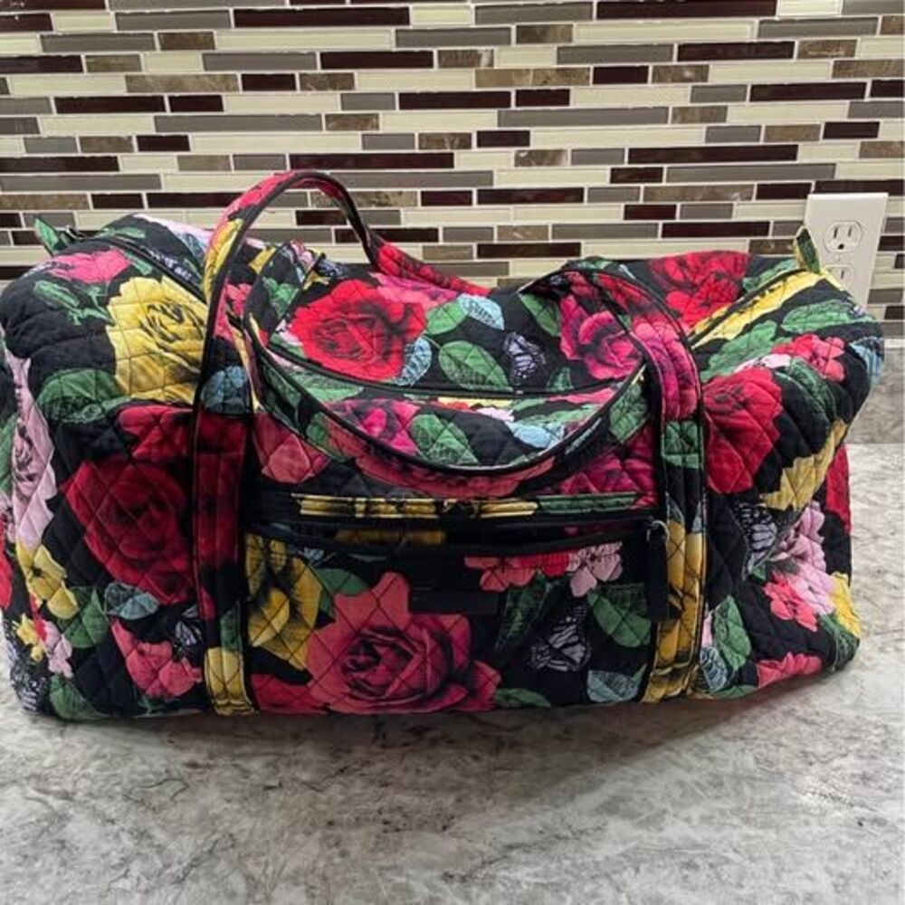 Vera Bradley Quilted Floral Duffel Bag - Picture 2 of 9